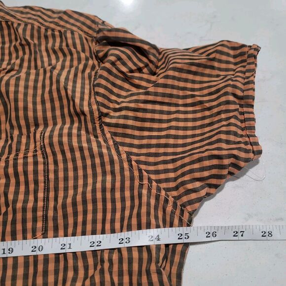 Tommy Bahama Jeans Island Crafted Lyocell Blend Pumpkin Orange Plaid Shirt EUC - Picture 3 of 11